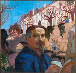 Maurice Denis, omakuva luostarin edessä (öljy kankaalle).