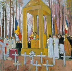 Messu Ernest Psicharin haudan edessä, 1924.