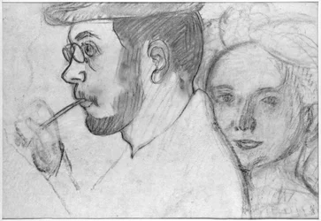 Pierre Bonnard (1867-1947) ja Marthe Denis (1871-1919) 1899 (hiili paperilla)