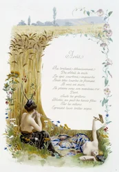 Elokuu ""Kuukauden laulu"", kirjoittanut Jérôme Doucet, kuvitus - Maurice Leloir, toim. Reims 1904. L. Michaud