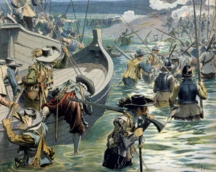 Ranskan historia: kardinaali Richelieu (Armand Jean du Plessis) lähetti apua Re-saaren puolustajille