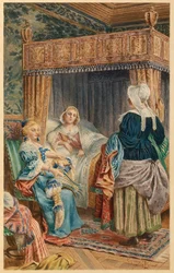 Madeleine Bejart hyvin sairas (kuvitus)