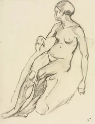 Istuva alaston