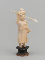 Musta sotilas, shakkinappula, Intia, noin 1820