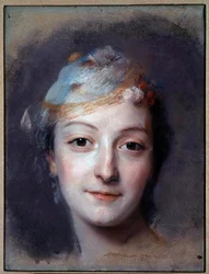 Mademoiselle Marie Felin (1713-1794) muotokuva Maurice Quentin Delatourin pastellimaalaus Quentin De La Tourissa tai Quentin De Latourissa (1704-1788) 1757 su. 0,32 x 0,24 m Saint Quentin, Lecuyer-museo