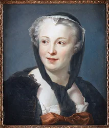 Muotokuva kirjailija Francoise de Graffignysta (1695-1758) La Tourissa, Maurice Quentin de (1704-1788). Pastelli kankaalle, koko: 46,5x38, , Yksityiskokoelma