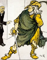 Karikatyyri voilautasessa