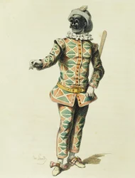 Harlequin vuonna 1671, kirjoittanut Maurice Sand (1823-1889)