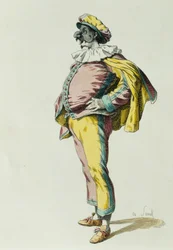 Pulcinella vuonna 1685, kirjoittanut Maurice Sand (1823-1889)