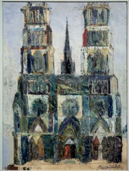 Suuri katedraali tai Orléansin katedraali, n. 1913 (öljy parkettivanerille)