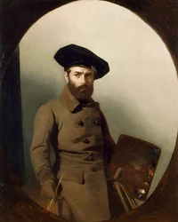 Taidemaalari Carlo Bellosion muotokuva, Mauro Conconi (1815-1860), öljy kankaalle