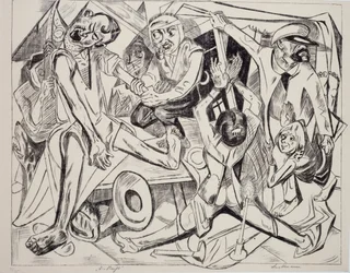 Malepatrus, Max Beckmann (1884-1950), litografia. Saksa, 1900-luku.