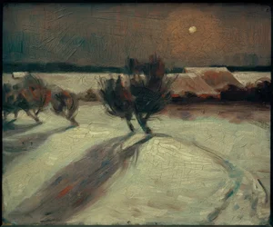 Luminen maisema kuunvalossa