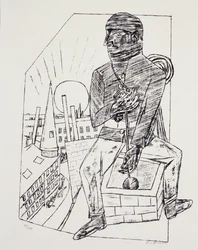 Nuokaisija, Max Beckmann (1884-1950), litografia. Saksa, 1900-luku.