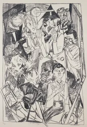 Max Beckmannin (1884-1950) ideologit, kaiverrus. Saksa, 1900-luku.