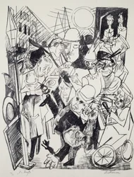 Katu, Max Beckmann (1884-1950), kaiverrus. Saksa, 1900-luku.
