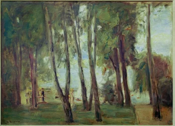 Der Garten des Künstlers Berliinissä – Wannsee, im Hintergrund