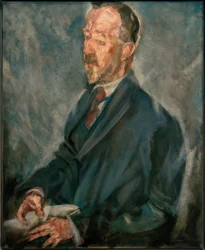 Max Oppenheimer, "Heinrich Mann" / Huile sur toile, 1912.