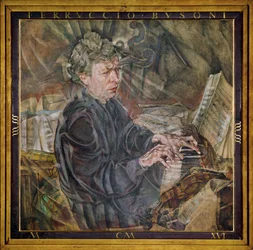 Pianisti ja säveltäjä Ferruccio Busoni (maalaus kankaalle)