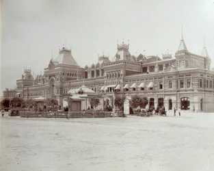 Messujen päärakennus, koko Venäjän näyttely, Nižni Novgorod, Venäjä, 1896.
