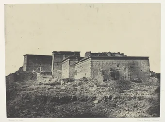 Isiksen suuri temppeli Philoessa, yleisnäkymä pohjoisesta; Nubia, levy 80 albumista "Egypte, Nubie, Palestine et Syrie" (1852).