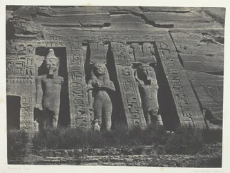 Ibsamboul, Hathorin Speosin pohjoisosa, Nubia, 184951, painettu 1852.
