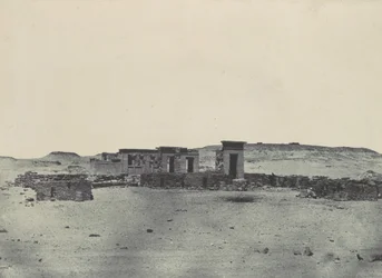 Nubia. Debodin temppeli ja kylä. Antoninuksen matkasuunnitelman parembola, 1850.