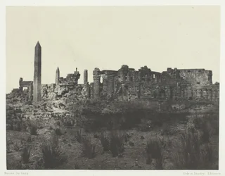Karnakin palatsi, yleinen näkymä raunioista, viety pohjoiseen, Thebes, 184951, painettu 1852.