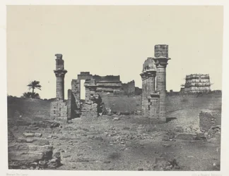 Hermontiksen temppeli, Ylä-Egypti, levy 63 albumista "Egypte, Nubie, Palestine et Syrie" (1852).