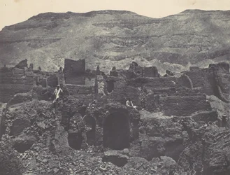 Thebes. Medinet-Habou. Papan kaupungin rauniot, 1850.