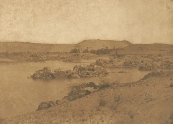 Näkymä ensimmäisestä kaihista, otettu lännestä, Aswanin ja Philaen väliltä, ​​1849-50.