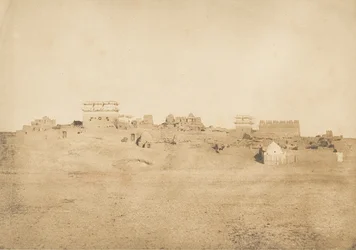 Näkymä osasta Luxorin kylää, Thebes, 1849-50.