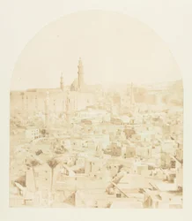 Yleiskuva Kairosta, otettu Teglounin moskeijasta, joulukuu 1849 - tammikuu 1850.
