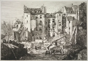 Purkutyöt Rue des Ecoles -kadun avaamista varten, 1862.