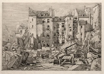 Vanhojen talojen purku Pariisissa, 1862.