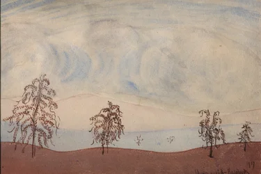 Maisema puiden kanssa, 1917