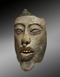 Viivaimen päällikkö Incensariosta, 600-900 AD (keramiikka maalilla)