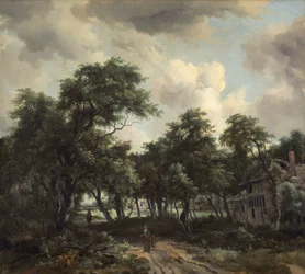 Mökki puiden keskellä, noin 1664 (öljy kankaalle).