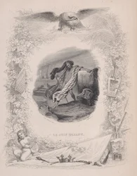 Vaeltava juutalainen, teoksesta The Songs of Béranger, 1829. Tekijät: Melchior Péronard, Joubert.