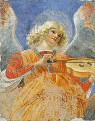 Melozzo da Forlin muusikkoenkeli, n. 1480 (fresko)