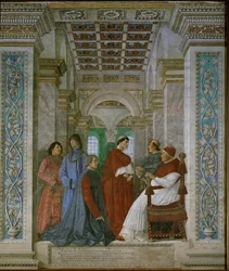 Paavi Sixtus IV Rovere ja Bartolommeo Platina