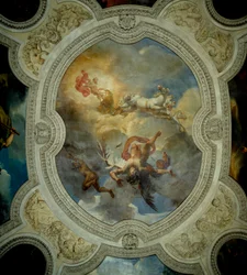 Ikaroksen putoaminen - Aurinko. Ikaroksen putoaminen. Apollon-gallerian eteishallin katon keskiosa