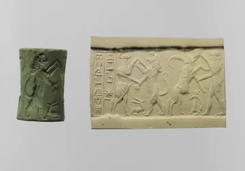 Taistelun sylinterisinetti modernilla vaikutelmalla n. 2250-2150 eaa. (albiitti)