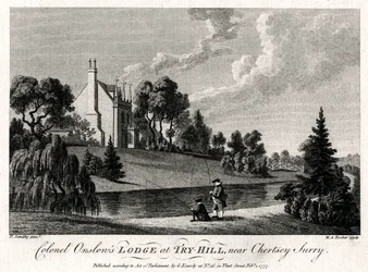 Eversti Onslows Lodge Try-Hillissä, lähellä Chertseyta, Surryssa, 1777