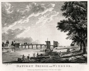 Datchet Bridge lähellä Windsoria, Berkshire, 1774