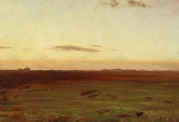Näkymä niitylle ja dyyneille ilta-auringossa.