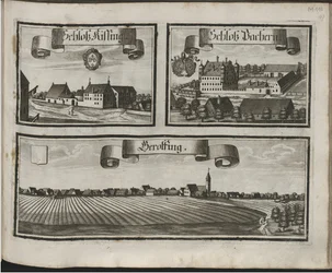 Saksa: Historico-Topographica Descriptio. Eli: Kuvaus, deß Churfürsten- und Hertzogthums Ober- und Nidern Bayrn : Welches In vier Theilter oder Renntämbter, Als Oberlandts München und Burgkhausen, Unterlandts aber in Landshuet und Straubing abgett.