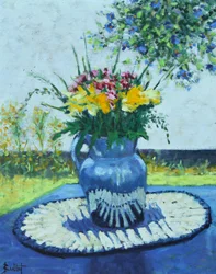 La Vase Bleu, 2003 (öljy kartongille)