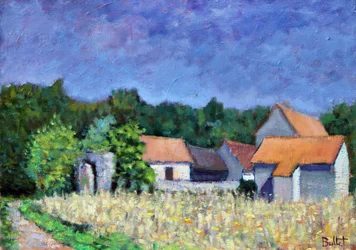 Village sous le Soleil, 2003 (öljy kartongille)