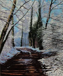 chemin de neige (öljymaalaus)